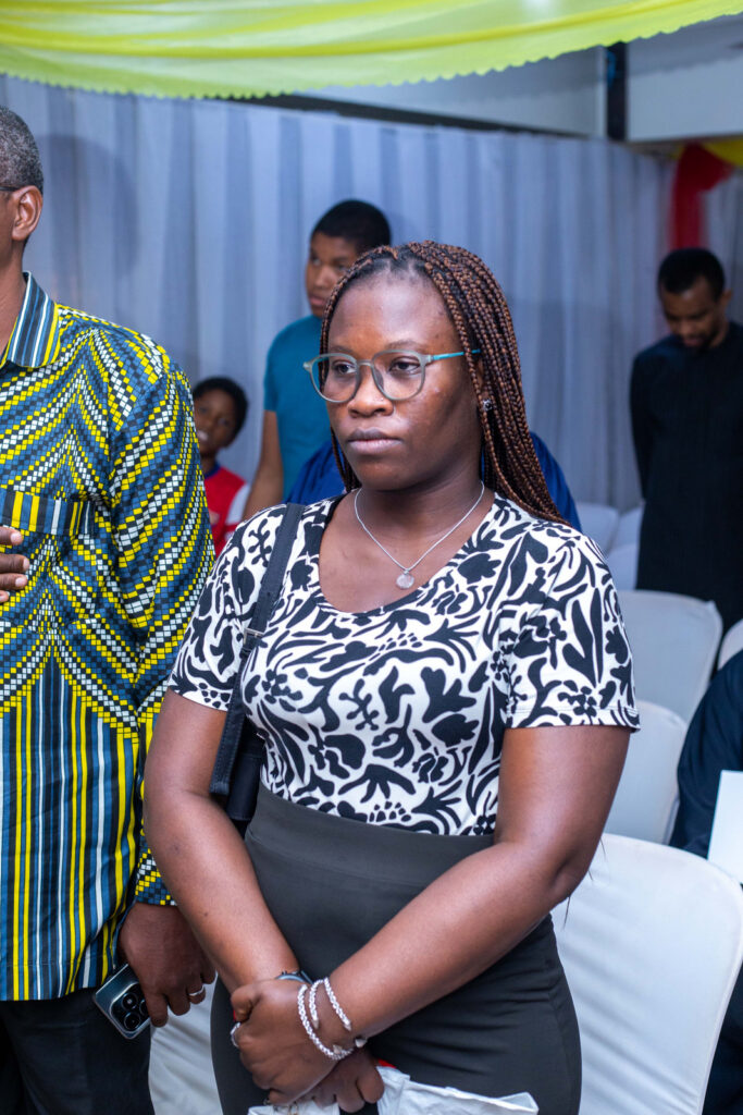 Woman standing in congregation